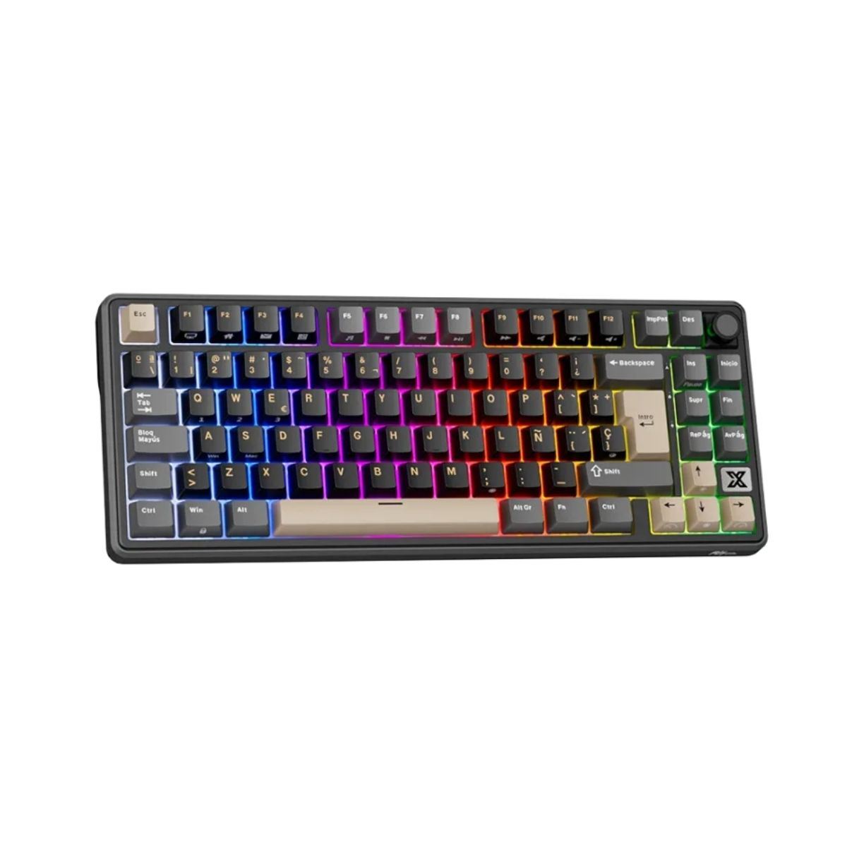 Teclado Royal Kludge RK X87 Wireless 75% Phantom Switch Beige